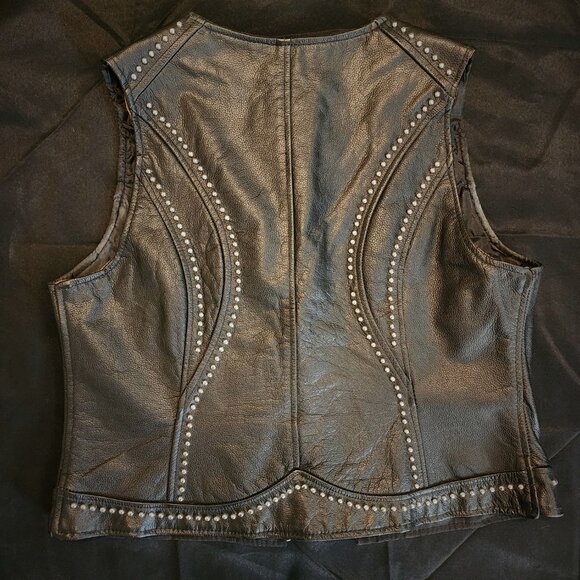 Leather Biker Vest - Picture 10 of 11